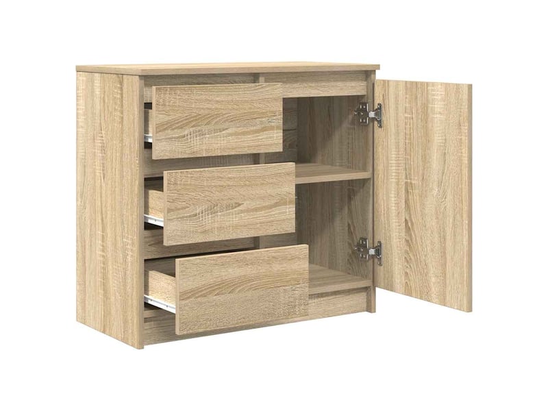  Buffet - bahut - meuble de rangement avec tiroir chêne sonoma 71x35x65 cm bois d'ingénierie  - Conforama E