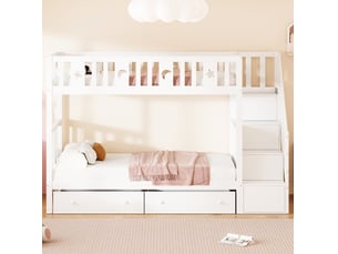 Lit superposé 2x90x200 cm VIVRYN   coloris blanc