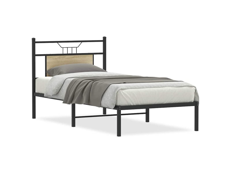  Lit simple- lit adulte -  cadre de lit sans matelas chêne sonoma 90x200 cm  - Conforama A
