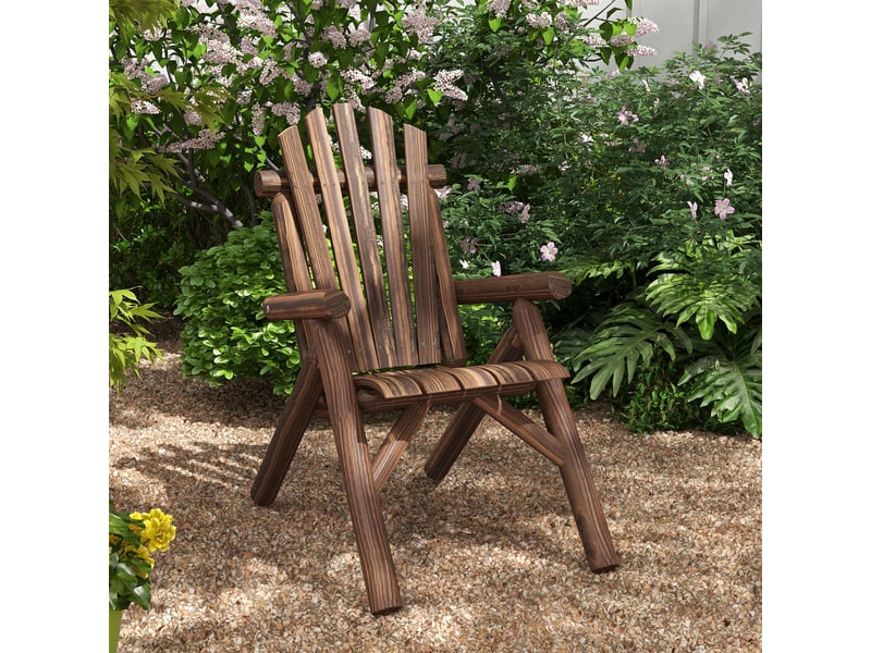  Chaise de jardin, chaise d'extérieur à dossier haut, supporte jusqu'à 113 kg, résistante aux intempéries, finition carbonisée  - Conforama D