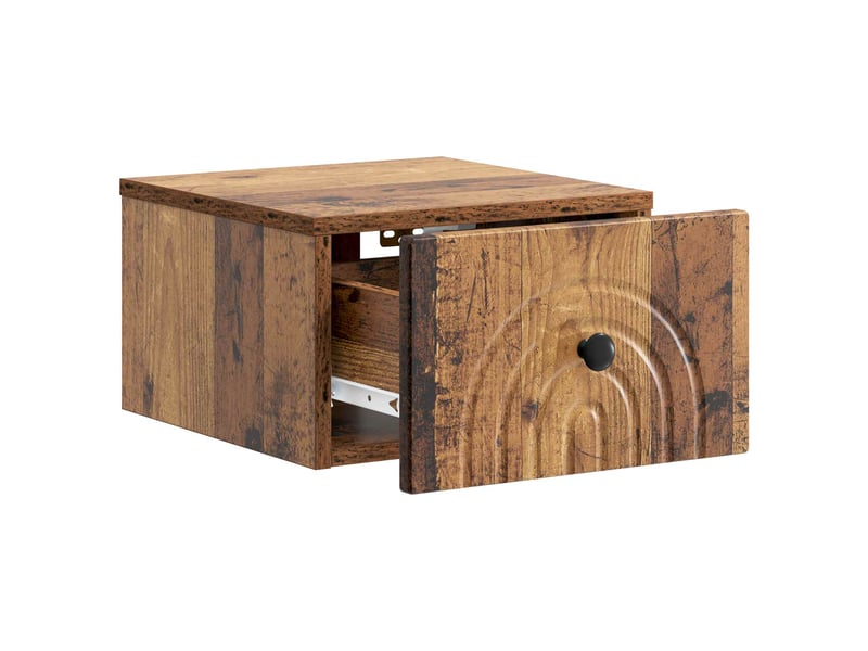 Table de chevet - cabinet de chevet - table de nuit mural bois ancien 33 x 34,5 x 20 cm - Conforama C
