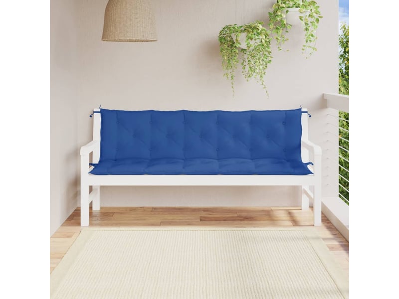  Lot de 2 coussins de banc jardin, coussins d'assise bleu 180x50x7 cm tissu oxford cf58720  - Conforama B