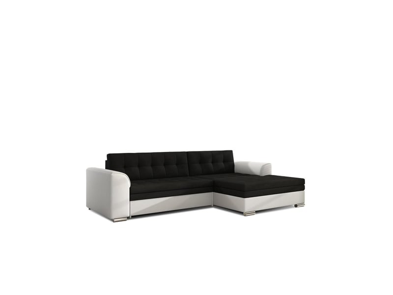 Canapé d'angle convertible conforto 4 places noir et blanc – angle droit - Conforama A