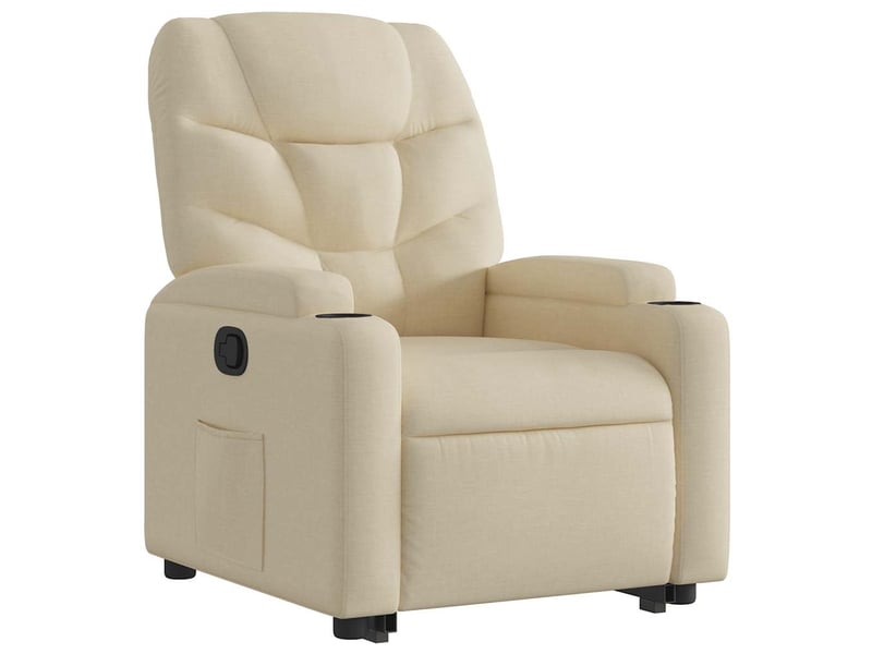  Fauteuil inclinable salon, fauteuil relax crème tissu shl92470  - Conforama D