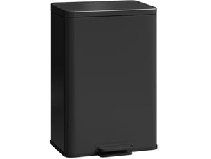 Poubelle à pédale 20 l – 34,2 x 30,6 x 44,2 cm – noir mat – couvercle à fermeture douce