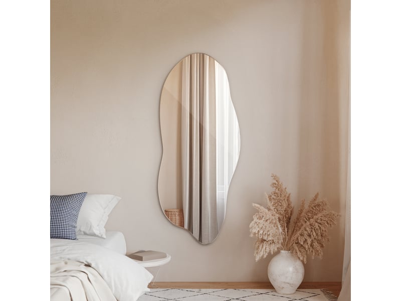 Navaris Miroir Sans Cadre Wavy 50x50 Cm - Miroir Mural Décoratif Original Pour Salon, Chambre Ou Salle De Bain