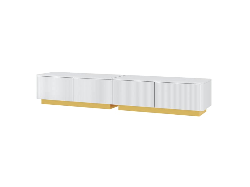  Ensemble meuble tv et table basse 2 pièces, façades rainurées, rangements, mobilier de salon moderne ABC - Conforama D