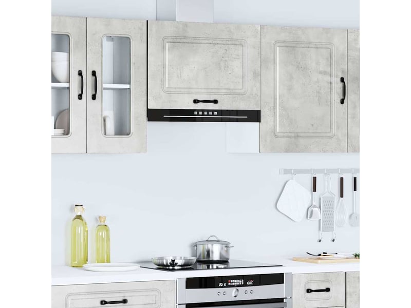 Meuble de rangement, armoire murale de cuisine kalmar gris béton bois d'ingénierie shl5372 - Conforama B