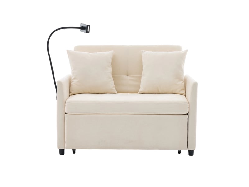  Canapé convertible 1 place en tissu beige 109x72x83,5 cm W3750S00042 - Conforama A