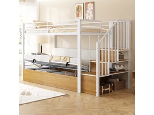 Lit superposé 90x200 cm <strong>HAUSS SPOLE</strong>  <strong></strong> coloris blanc