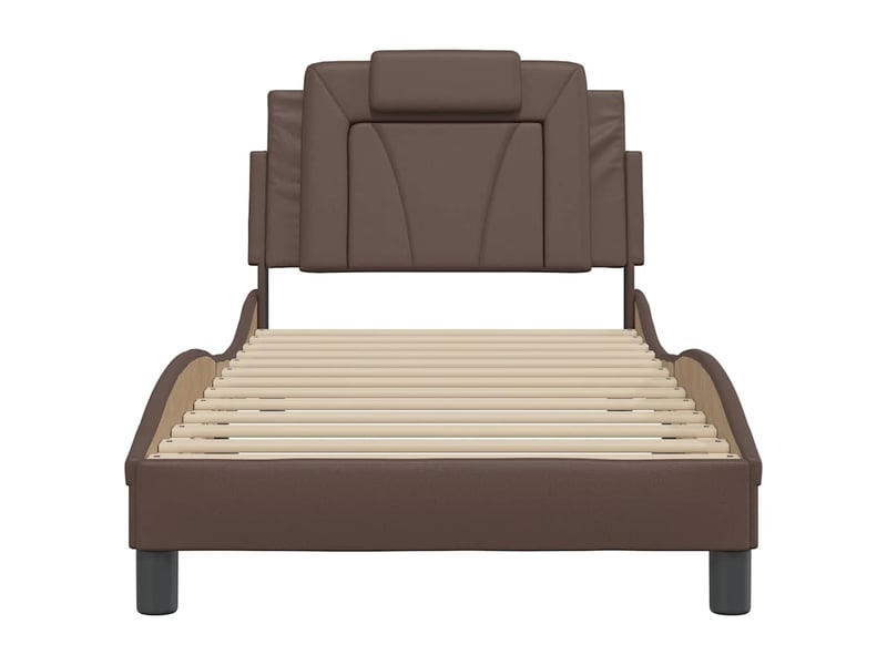  Lit simple- lit adulte -  cadre de lit viana sans matelas marron 80x200 cm similicuir  - Conforama C