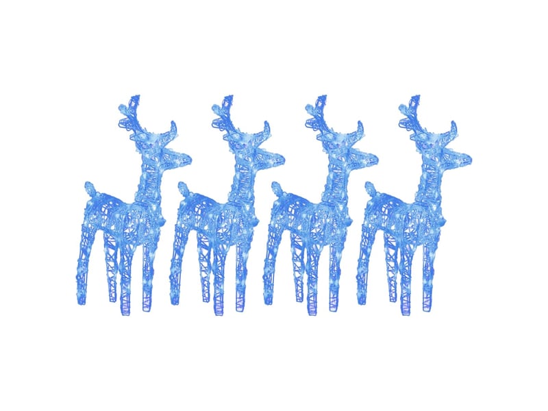  Rennes de noël 4 pcs 160 led bleu acrylique  - Conforama A