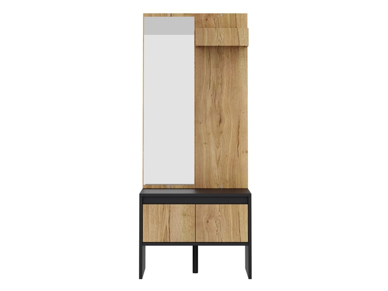  Portemanteau avec banc et rangement 60 x 145 cm en panneau de particules  - Conforama R