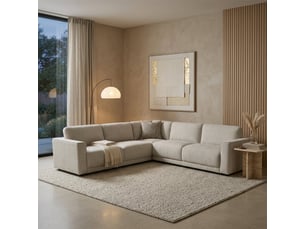 Canapé d'angle réversible en tissu beige
