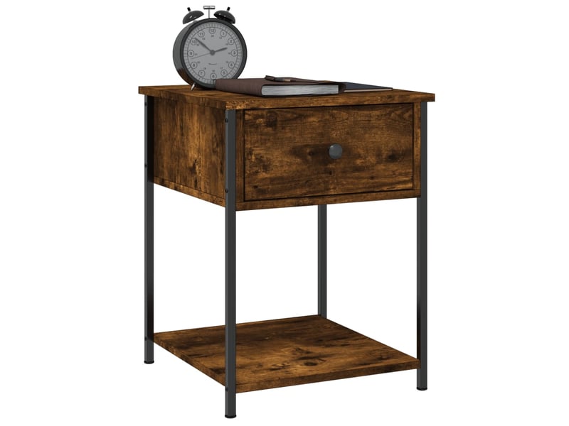  Lot de 2 tables de chevet - cabinet de chevet - table de nuit chêne fumé 44x45x58 cm bois d’ingénierie  - Conforama C