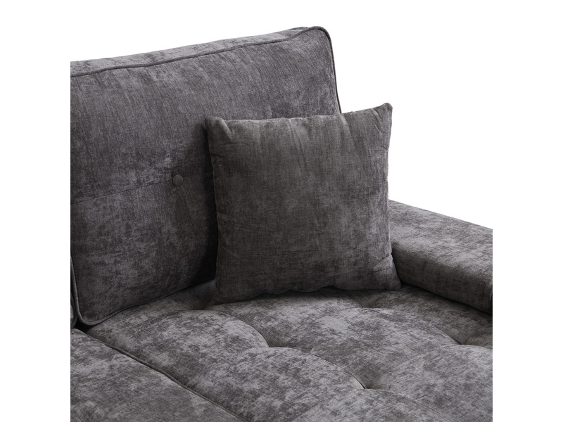 Canapé d'angle en l ,3 places, avec méridienneet pouf amovible,195 x 149 x 86cm,gris - Conforama E