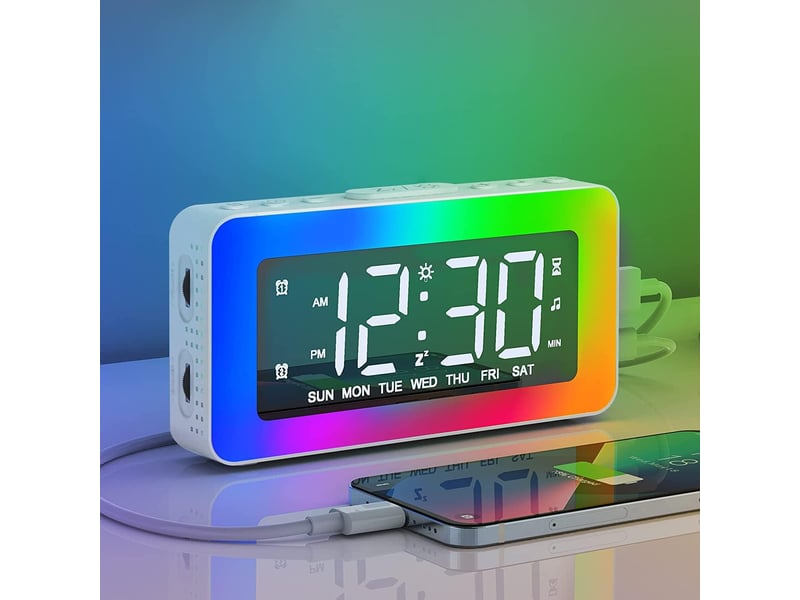  Miroir horloge numérique led avec 8 modes lumière  - Conforama B