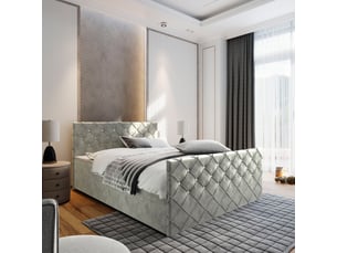 Lit avec rangement 180x200 cm <strong>MASSENO</strong> <strong></strong> coloris gris
