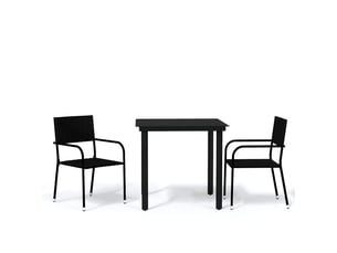 Ensemble à manger de jardin 3 pcs, salon de jardin, mobilier de salle à manger noir shl1475