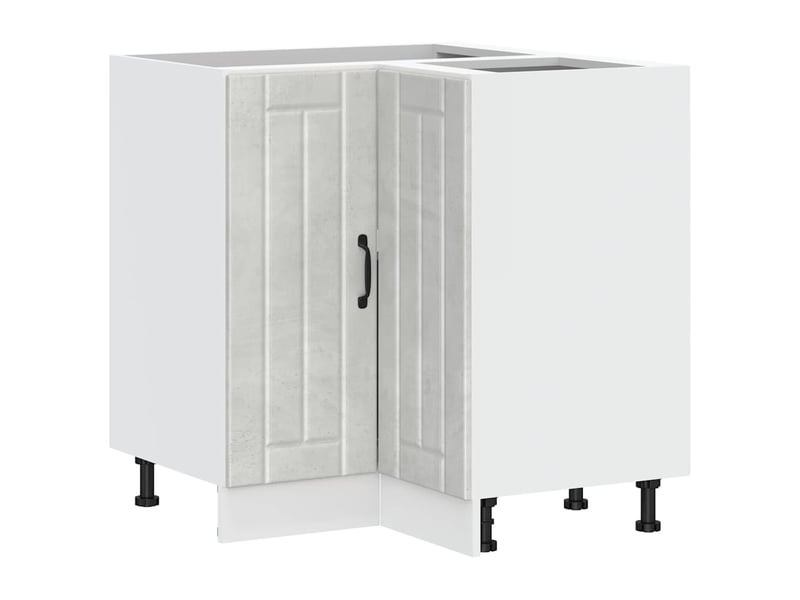  Armoire d'angle de cuisine lucca gris béton bois d'ingénierie  - Conforama A