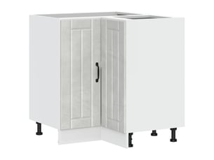 Armoire d'angle de cuisine lucca gris béton bois d'ingénierie