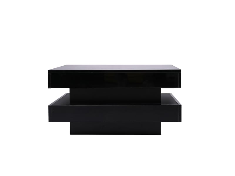  Table basse carrée noire led bluetooth 70x70x36 cm - style moderne  - Conforama E