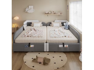 Lit coffre 90x200 cm <strong>OKWISH</strong> <strong></strong> coloris gris