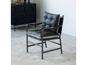 Fauteuil fixe <strong>OKMYHOME</strong> <strong></strong> Simili noir vendu A l'unité