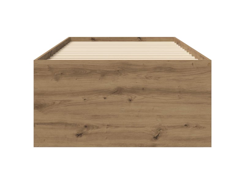  Lit simple- lit adulte -  cadre de lit avec rangement chêne artisanal 80 x 200 cm  - Conforama C