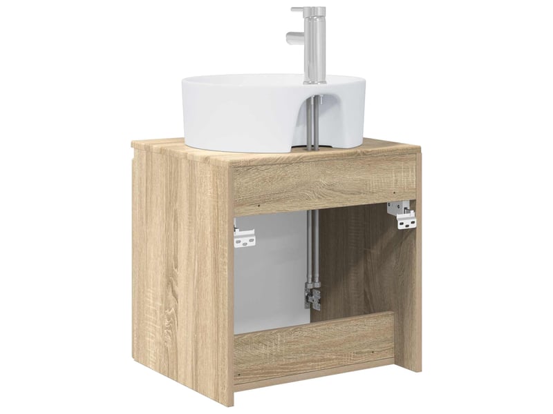  Vanité de lavabo mural, meuble de rangement chêne sonoma 49.5x44.5x65 cm shl7299  - Conforama E