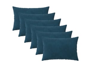 Lot de 6 coussins avec oreiller, coussins décoratifs heerlen bleu velours cf50813