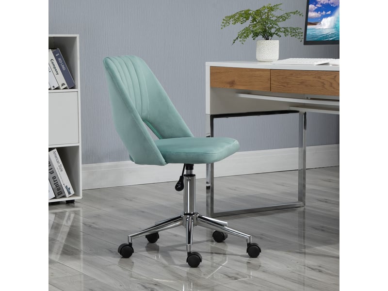  Chaise de bureau,49x60x79-91 cm,réglable et pivotante,polyester,vert  - Conforama B