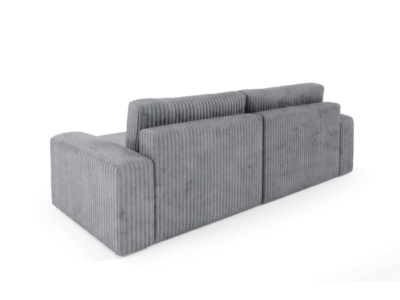  Canapé d'angle convertible cord fano gris  - Conforama D