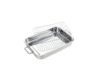 Rôtissoire en acier inoxydable avec poignées - plat à four avec poignées 39*28*6cm