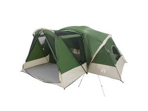 Tente de camping, tente de cabine avec auvent résistante à l'eau 10 personne vert