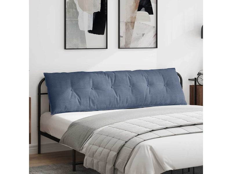 Coussin de dos, coussin de dossier bleu 180 x 50 cm tissu en velours côtelé cf54518 - Conforama B