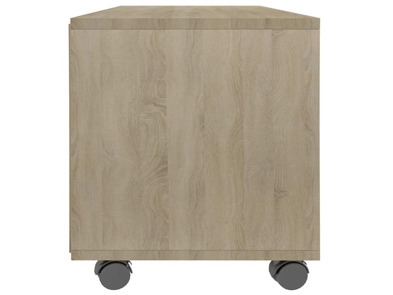  Meuble tv - banc tv - meuble de rangement avec roulettes chêne sonoma bois d'ingénierie  - Conforama E