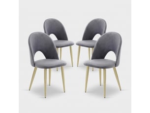 Lot de 4 chaises en velours rembourrées pour cuisine et salon bounty