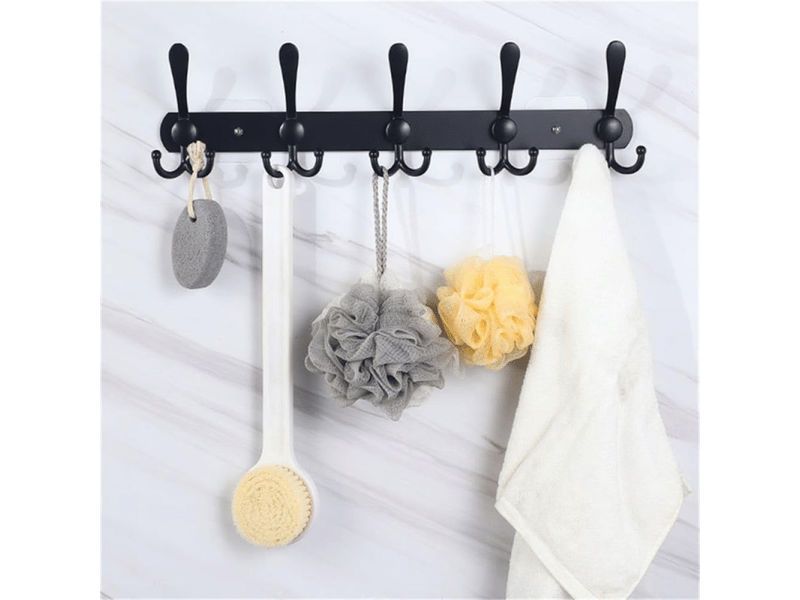  Noir) porte-manteau mural – 5 crochets assortis, robuste, en acier inoxydable, en métal pour vêtements, serviettes, sacs à main, peigno ISG004018 - Conforama C