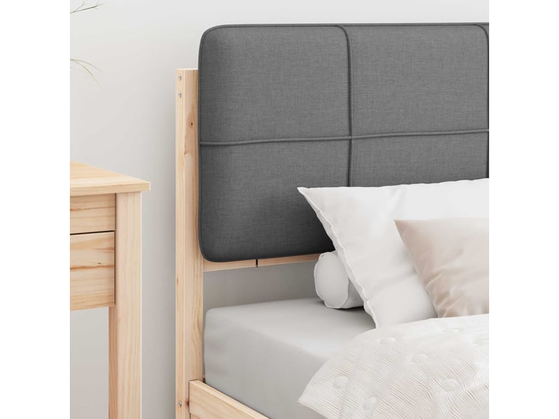  Lit simple- lit adulte -  cadre de lit avec tête de lit rembourrée gris clair 80 x 200 cm  - Conforama B
