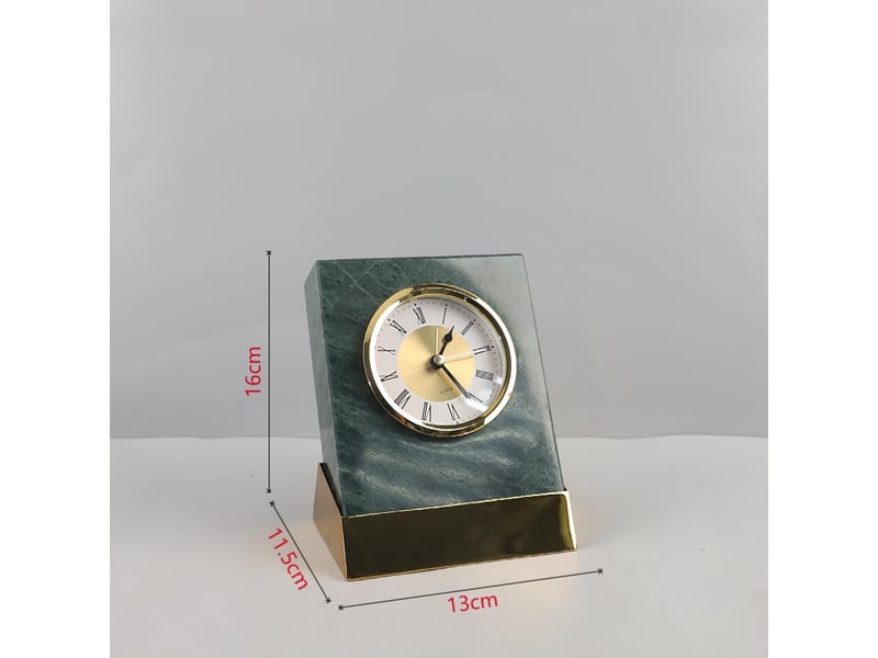 Horloge de table en marbre naturel – créativité nordique, vert  - Conforama B