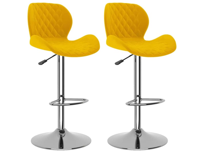 Lot de 2 tabouret de bar, chaise de bar jaune moutarde velours shl31287  - Conforama A