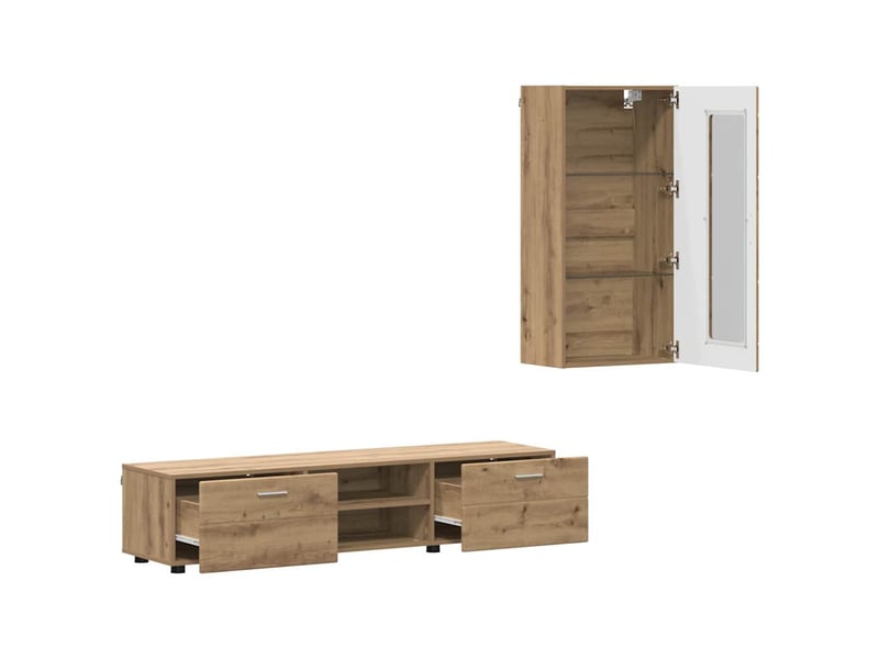  Ensemble meuble tv - banc tv - meuble de rangement florin 3 pcs chêne artisanal  - Conforama E