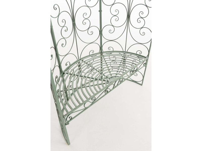  Banc de jardin avec arche à rosiers en métal vert vieilli style vintage mdj10185  - Conforama D