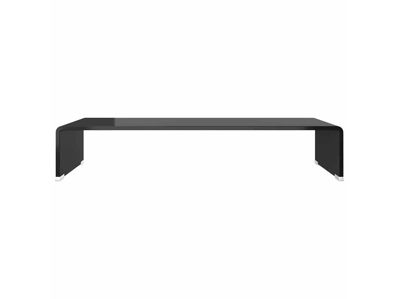  Meuble tv - banc tv - meuble de rangementsupport pour moniteur 70x30x13 cm verre noir  - Conforama C