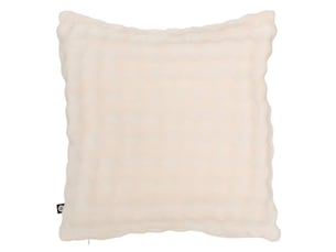 Coussin zephy carré 40x40cm effet fausse fourrure ivoire