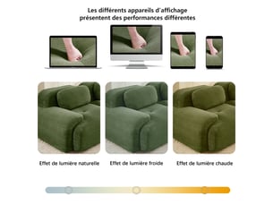 Canapé modulaire u 4 places en velours côtelé,base anti-dérapant,repose-pieds amovibles,accoudoirs xl,ergonomique 32d hautement élastique,vert