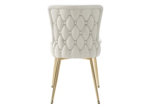 Chaises de salle à manger lot de 2 avec pieds en métal doré - lpospi - usage salon ou chambre, velours - beige