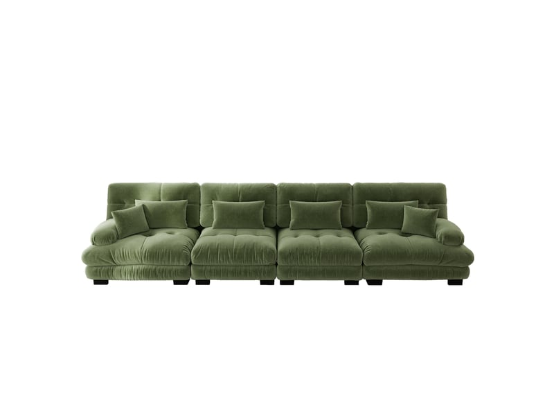  Canapé d'angle, canapé convertible – en chenille, 4 places, assise profonde  - Conforama E
