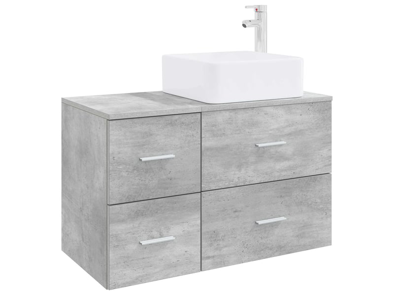  Ensemble de mobilier de salle de bain 2 pcs gris béton shl6737  - Conforama A